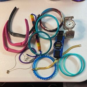 Mixed Fashion Watches & Bracelet Lot - Teal, Blue, Pink